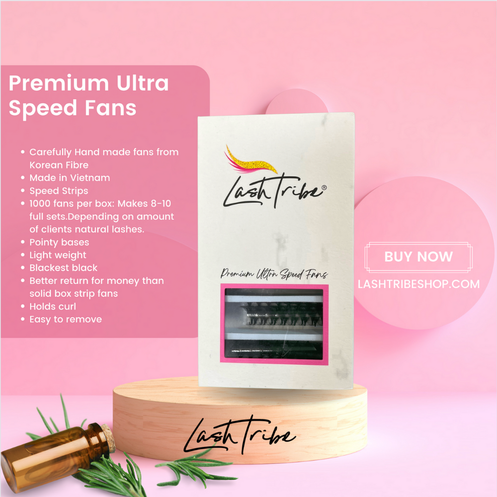 Lash Tribe's Ultra Speed Premade Volume Fans | Long Stem | Ultra Black.