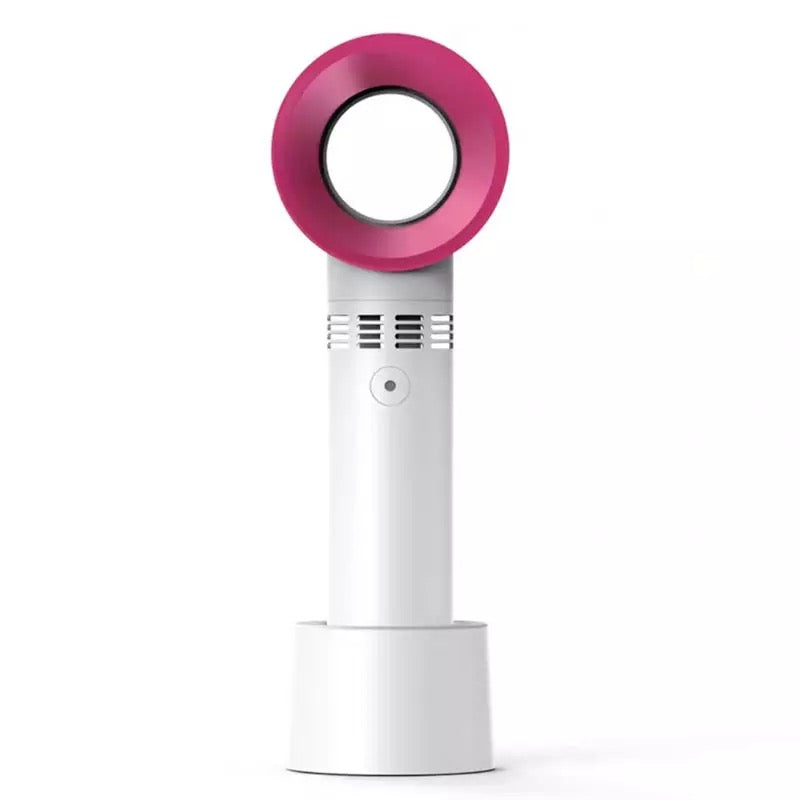 a pink and white Lash Drying Fan for Eyelash Extensions by Lash Tribe on a white background.
