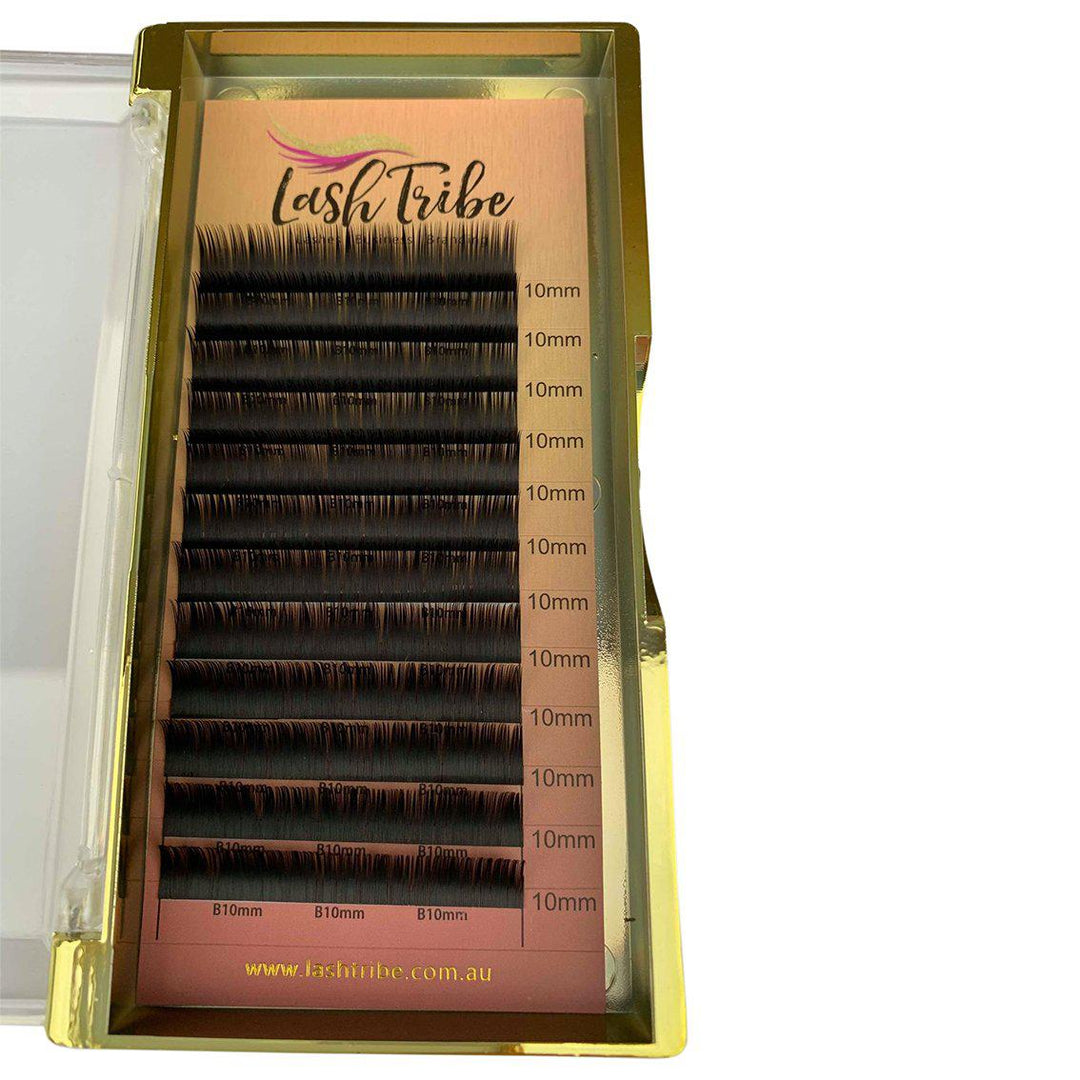 The Lash Tribe 0.03 Diameter Volume Lashes | Full Length Tray | Reduced to clear are in a clear case.