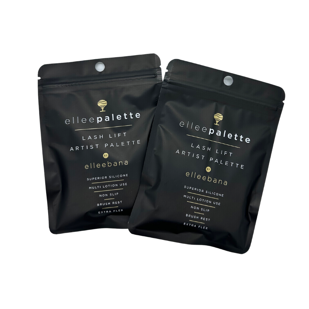 two bags of Elleebana - ElleePALETTE black and white powder from Lash Tribe.