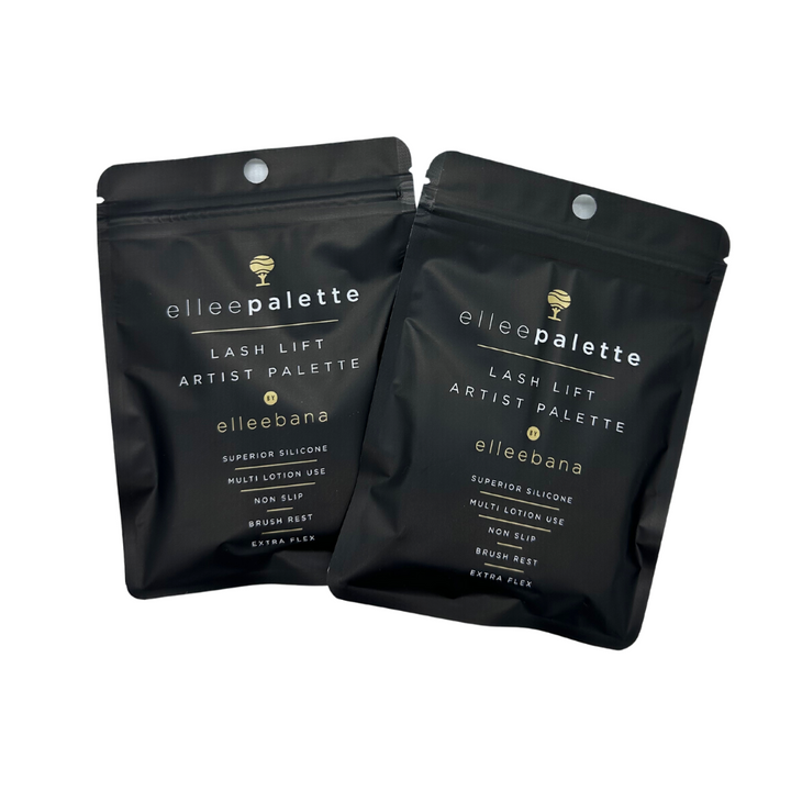 two bags of Elleebana - ElleePALETTE black and white powder from Lash Tribe.