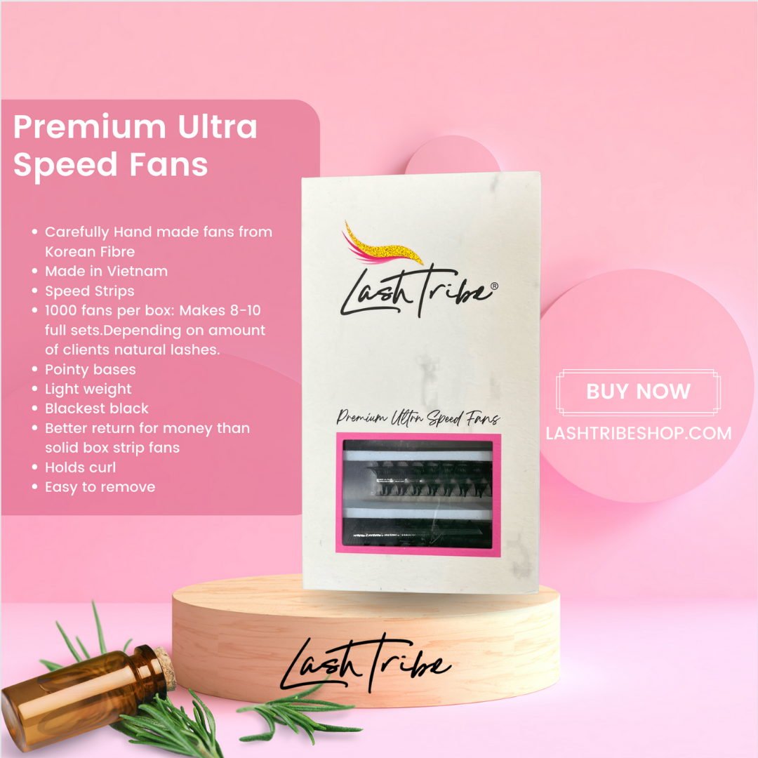 Lash Tribe's Ultra Speed Premade Volume Fans | Long Stem | Ultra Black.