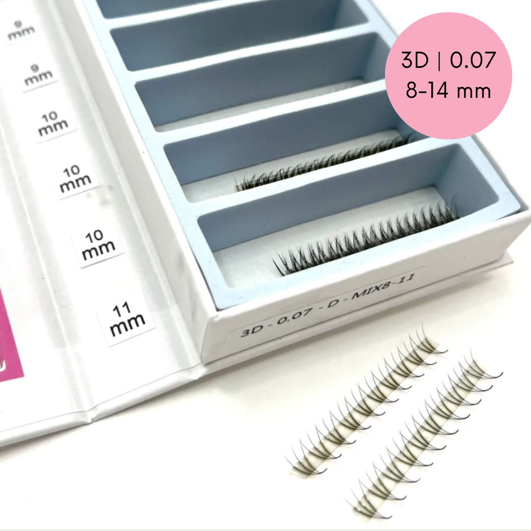a box with a set of Lash Tribe Ultra Speed Premade Volume Fans | Long Stem | Ultra Black eyelash extensions in it.