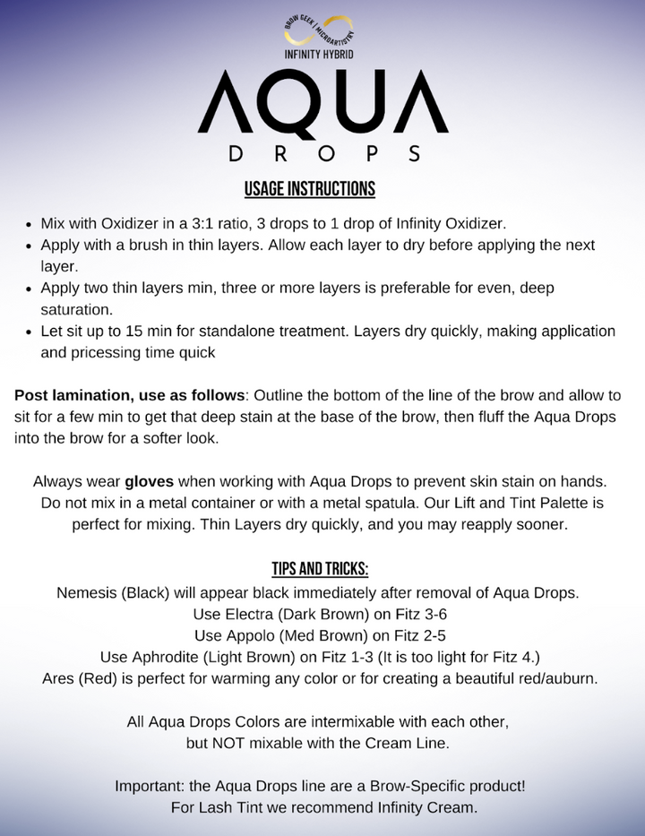 aqua drops liquid hybrid tint Infinity brows