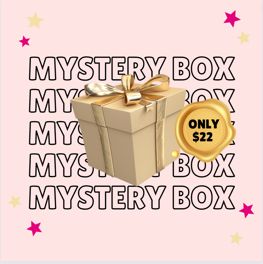a gift box with the words Mystery Box Eyelash Extension Products by Lash Tribe only $22.