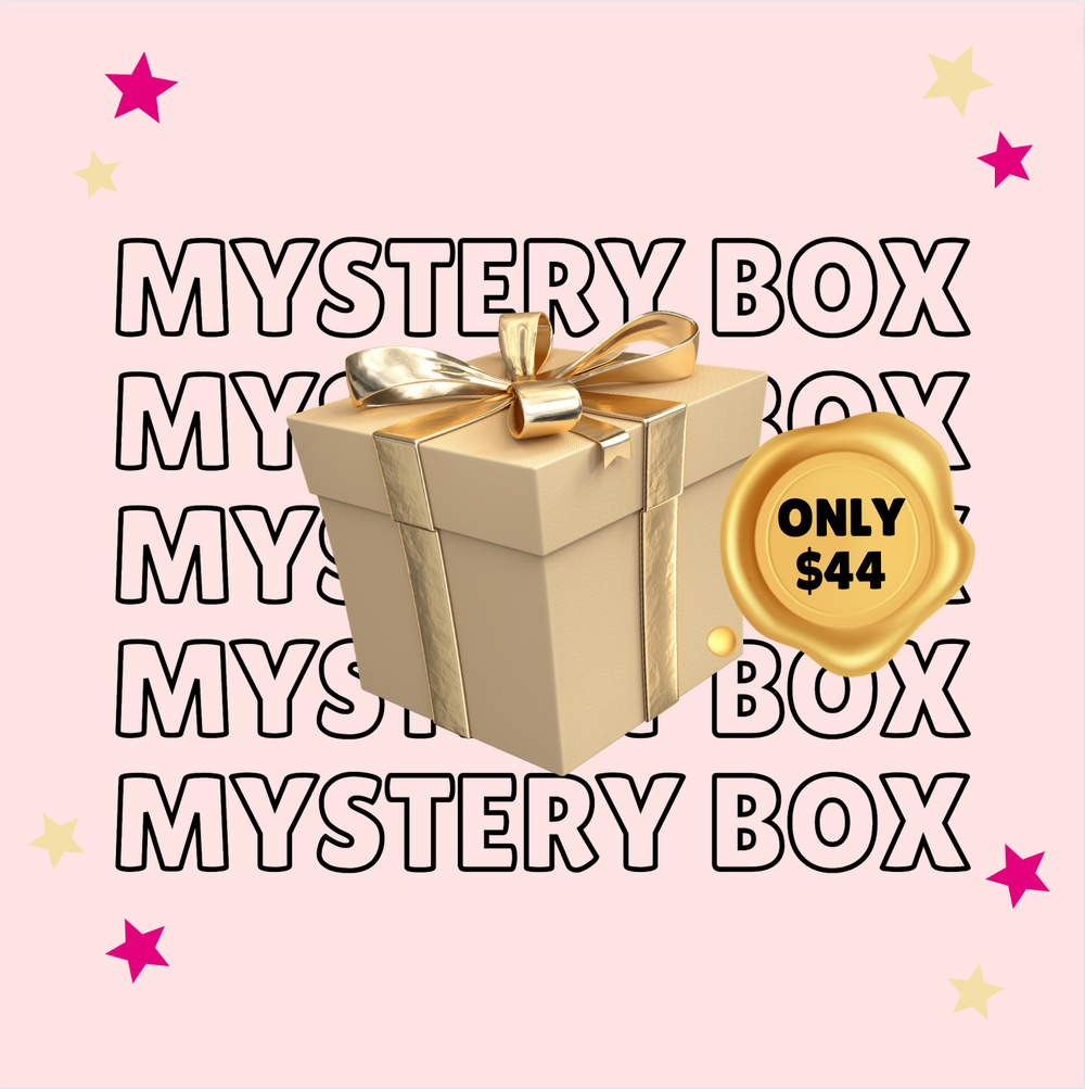 a gift box with the words Mystery Box | Eyelash Extension Products by Lash Tribe, only $44.