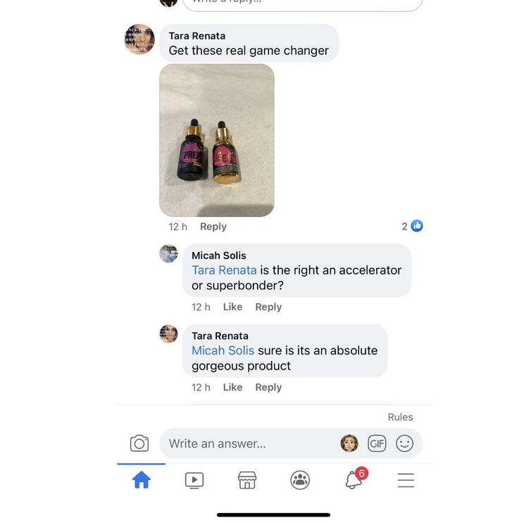 A screenshot of a conversation between two people on Facebook using the RETENTION HERO BUNDLE | Prep Me & Set Me Superbonder from Lash Tribe.