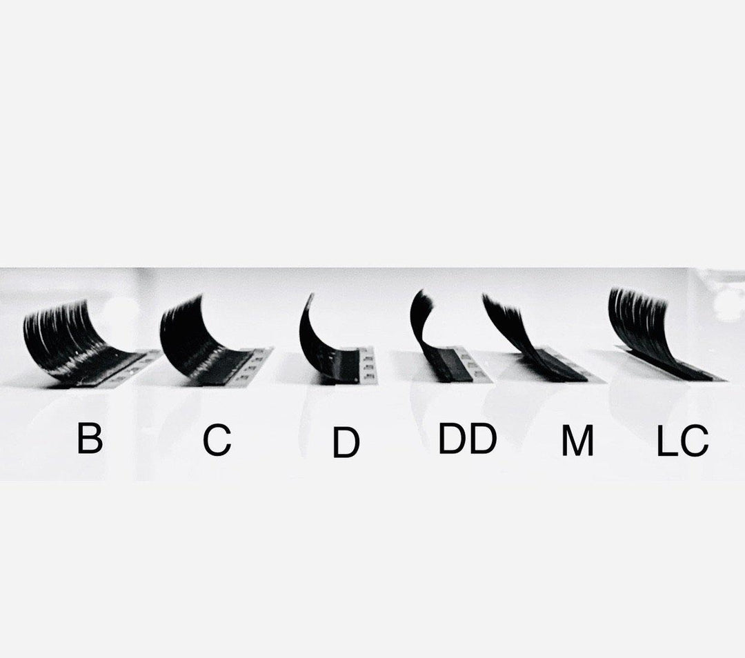 A black and white photo of Lash Tribe's 0.03 Diameter Volume Lashes | Full Length Tray | Reduced to clear.