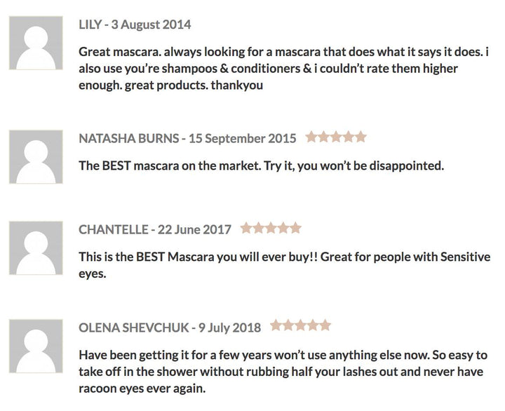 a screenshot of a Silk Oil of Morocco Argan Oil Defining Mascara customer review on a website.