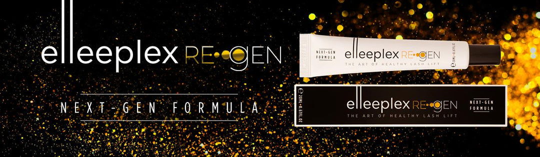 A tube of Elleeplex Re-GEN Lash & Brow Protection System by Elleebana.