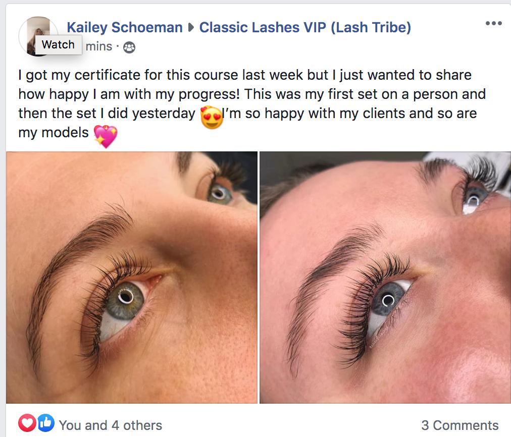 Kelly Shanahan Classic Beginners Fundamentals | Online Eyelash Extension Course by Lash Tribe VPL Lashes.