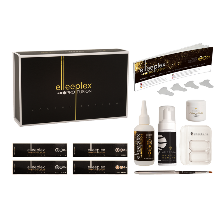 An Elleebana black and gold eyelash extension kit.