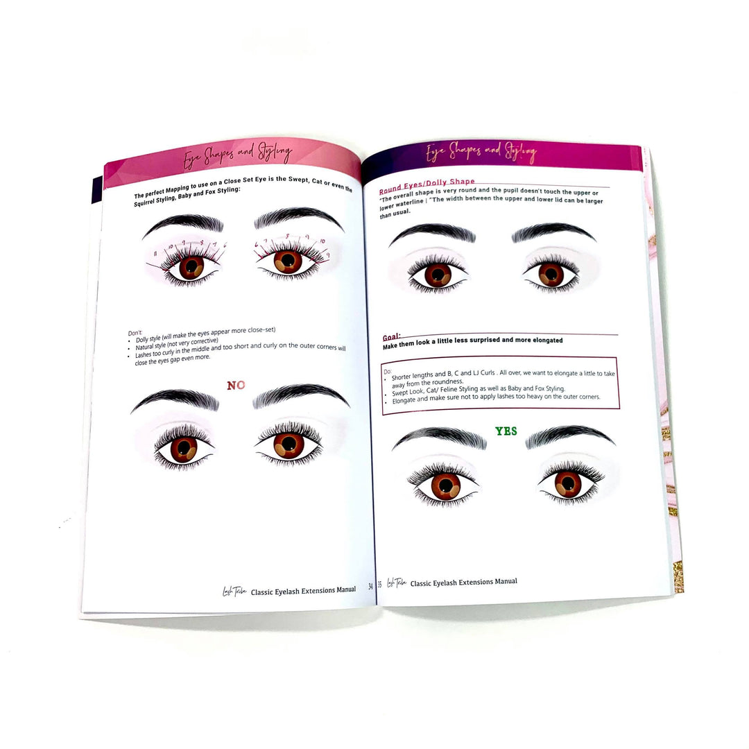 A Lash Tribe book with instructions on how to make eyelashes.