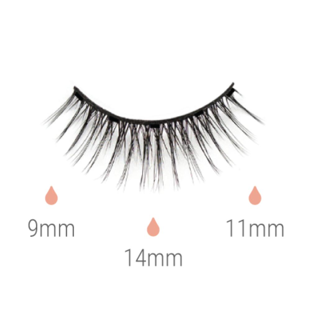 A pair of Lash Tribe Silk Magnetic Lashes with different lengths and thicknesses.