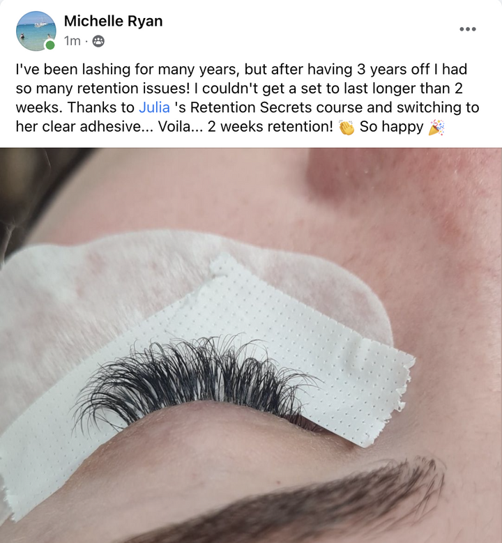 A photo of a woman with Lash Tribe lashes on her face.