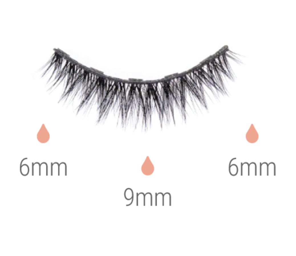 a pair of Silk Magnetic Lashes & Liner Kit with different lengths and thicknesses by Lash Tribe.