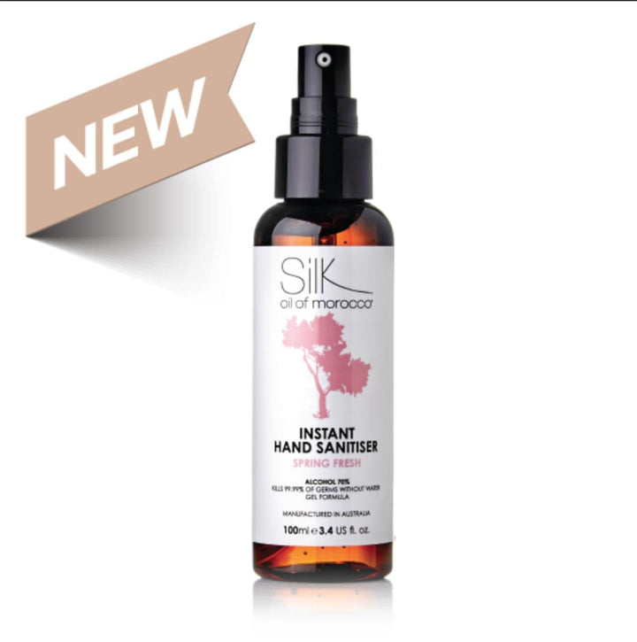 A bottle of Lash Tribe HAND SANITISER | 70% ALCOHOL GEL | Spring Fresh on a white background.