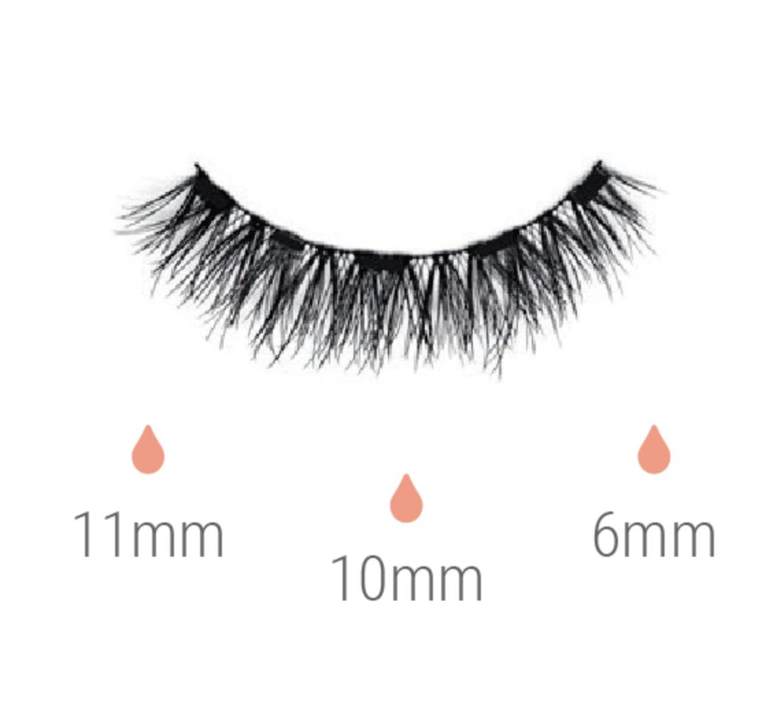 A pair of Silk Magnetic Lashes & Liner Kit by Lash Tribe with different sizes and thicknesses.