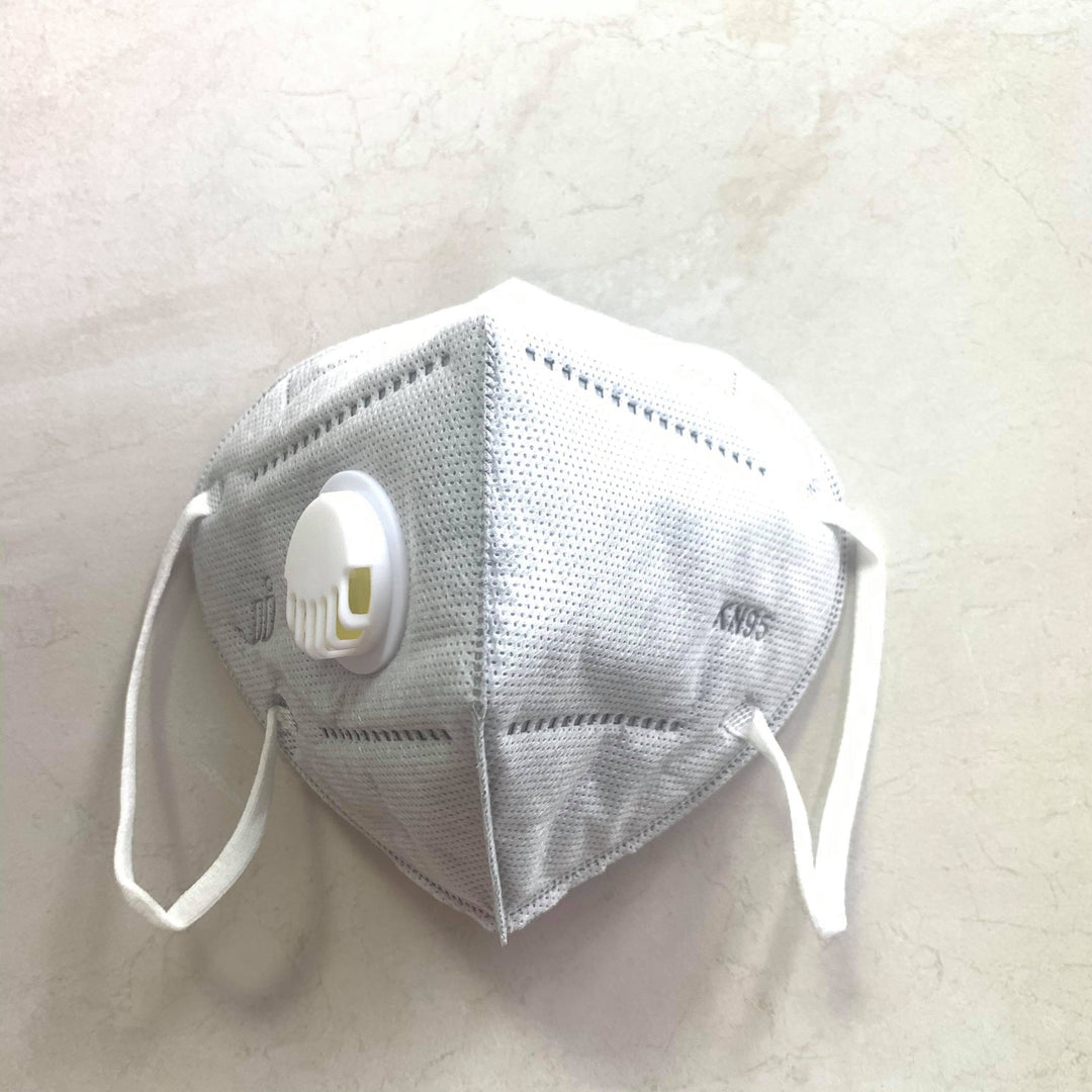 a Lash Tribe KN95 Medical Grade Mask with Valve on a white surface.