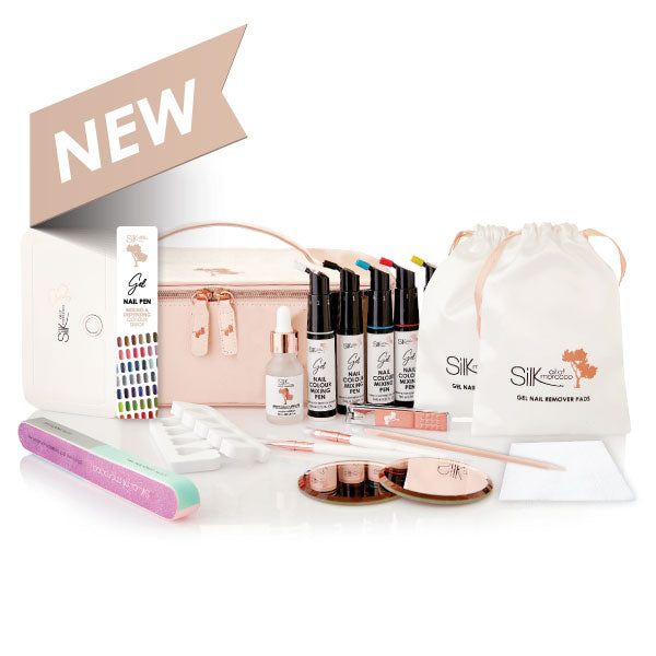 a new SILK GEL NAIL PEN SYSTEM – COMPLETE KIT with a bag and brushes by Lash Tribe.