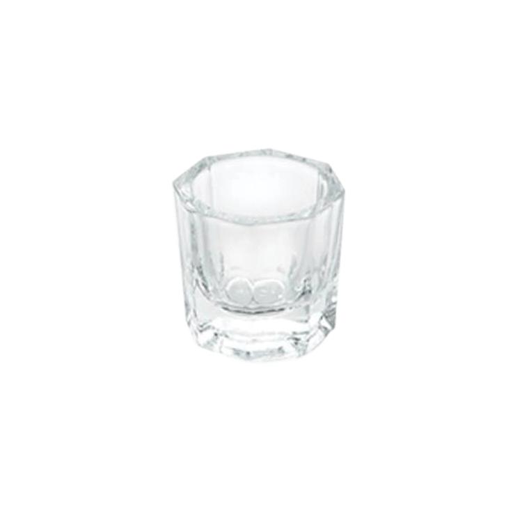 an Elleebana clear glass candle holder on a white background.