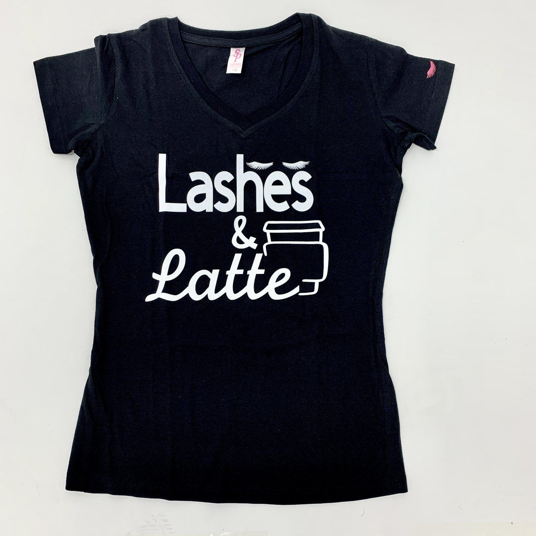 Lashes & Latte T-Shirt-shirt-Lash Tribe