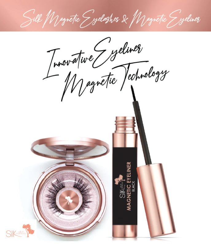 a pair of Silk Magnetic Lashes & Liner Kit with the text 'innovative lashes magnetic technology' by Lash Tribe.