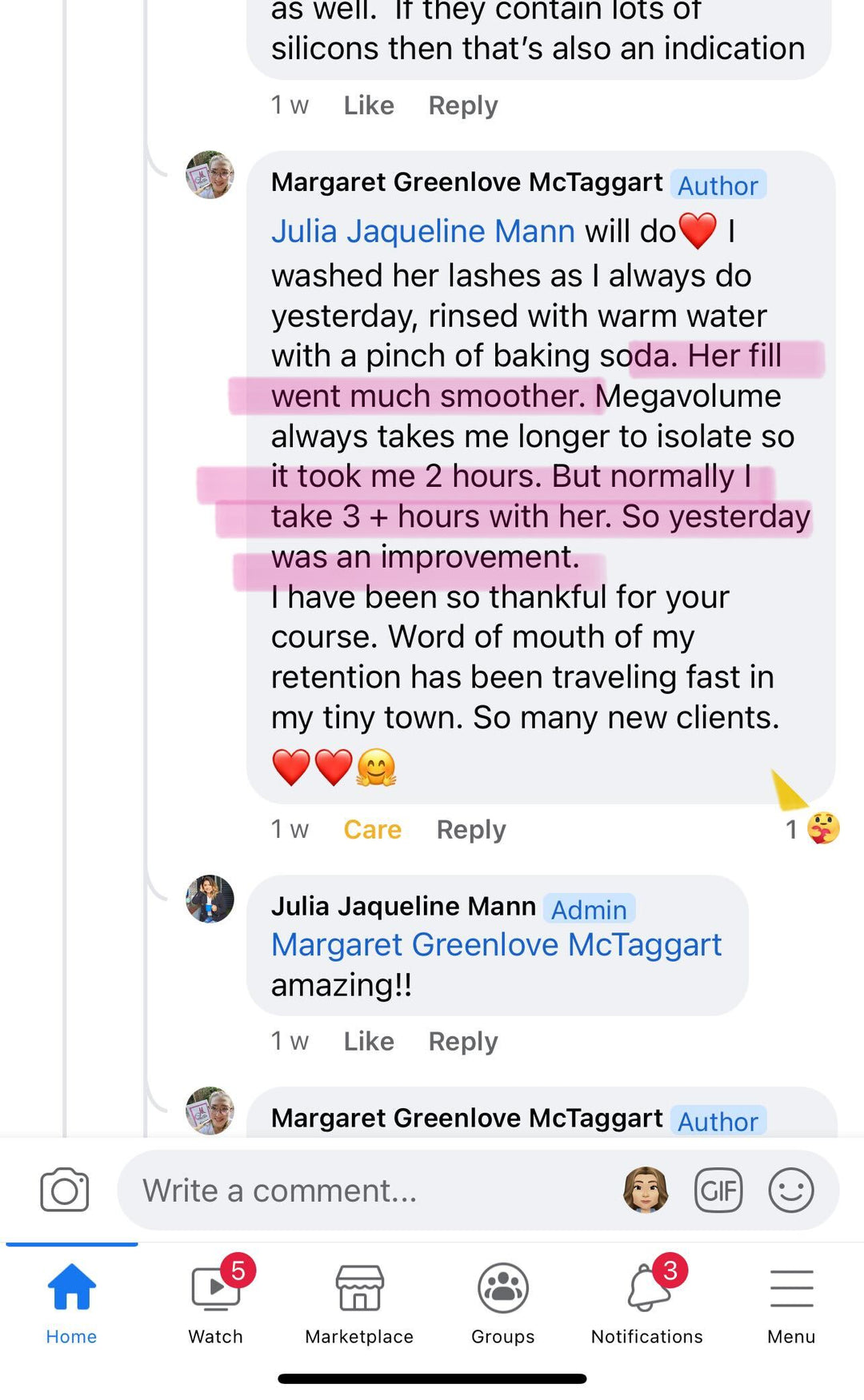 A screenshot of a Retention Secrets text message between two people from Lash Tribe.