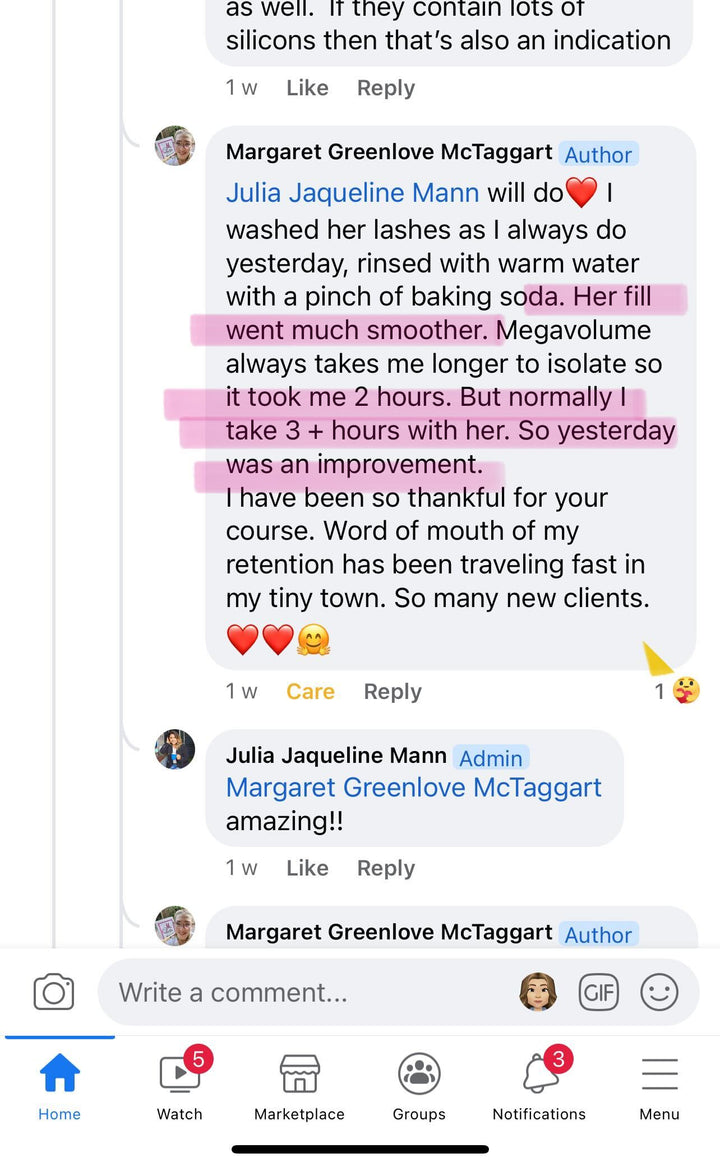 A screenshot of a Retention Secrets text message between two people from Lash Tribe.