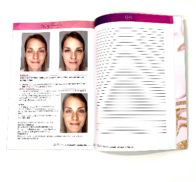 An open book showcasing the Lash Tribe Eye Shapes and Styling | Lash Manual | (Hardcopy) PLUS Training Video, with a detailed illustration of various eye shapes.