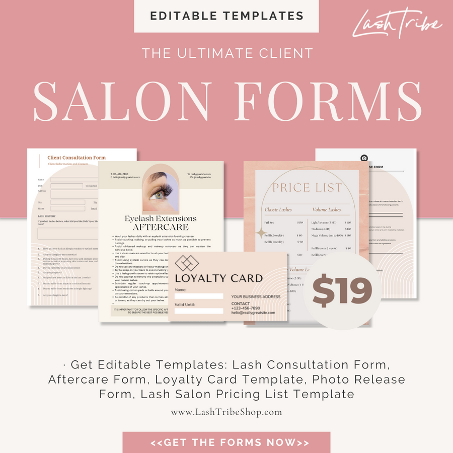 The Lash Tribe Ultimate Salon Form Template Bundle.