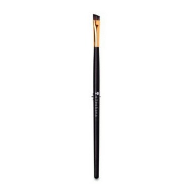 An Elleebana Gold Angle Eyebrow brush on a white background.