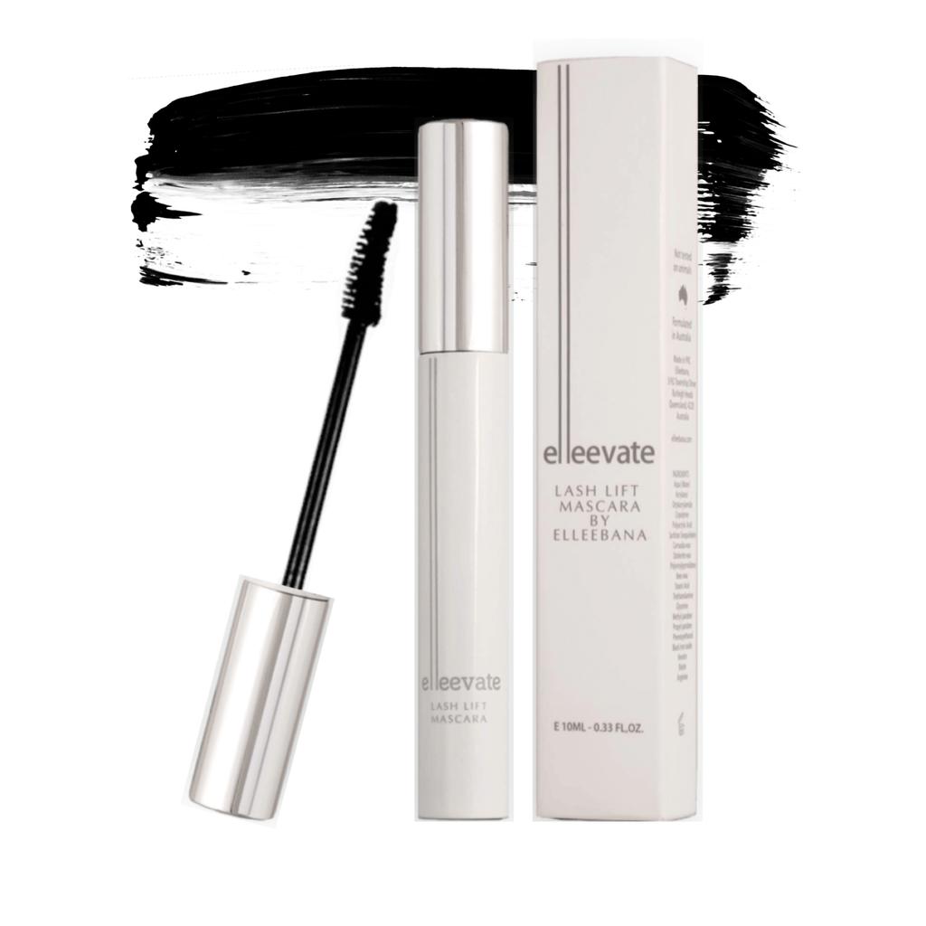 An Elleebana Elleevate Lash Lift Mascara with a white box, perfect for salon sales and lash lift services.