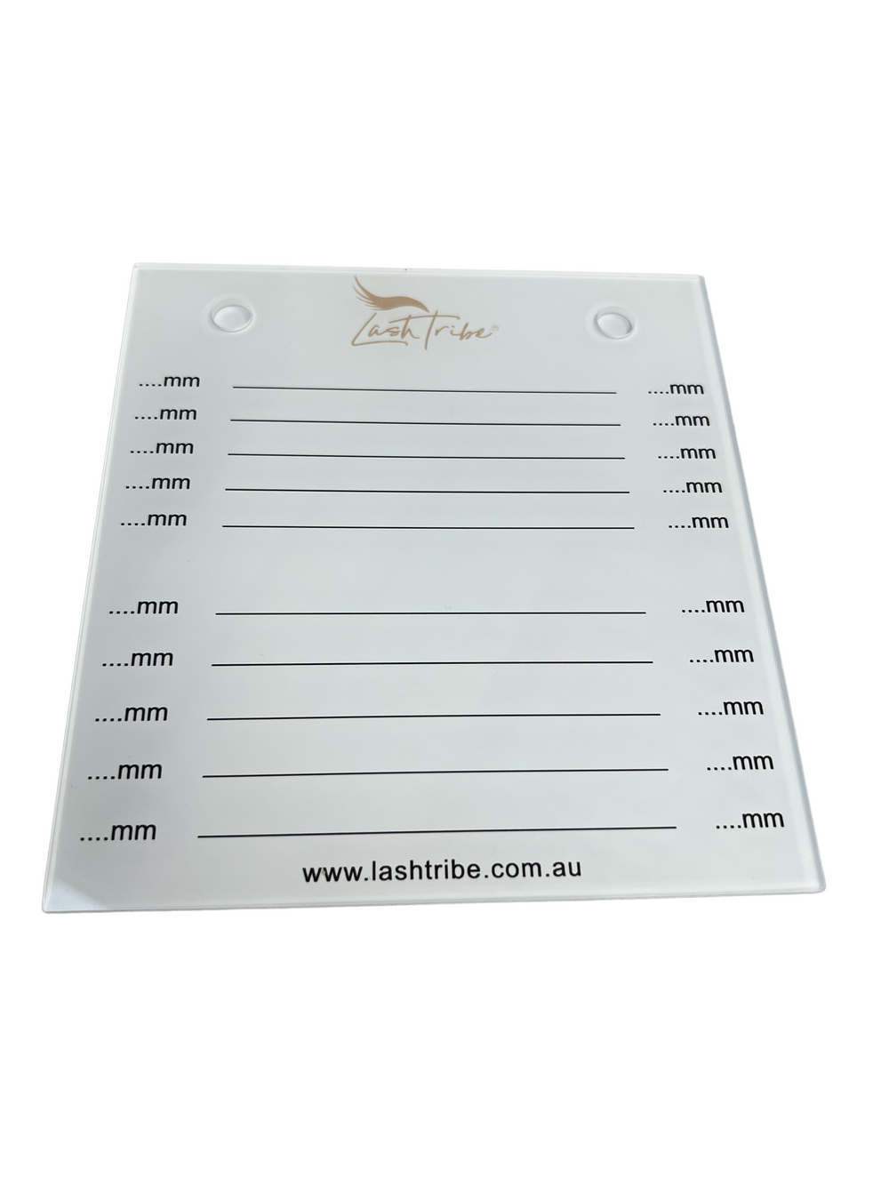 a Mega Lash Tile | Left & Right Handed by Lash Tribe, a clear plastic sheet with a number of lines on it.