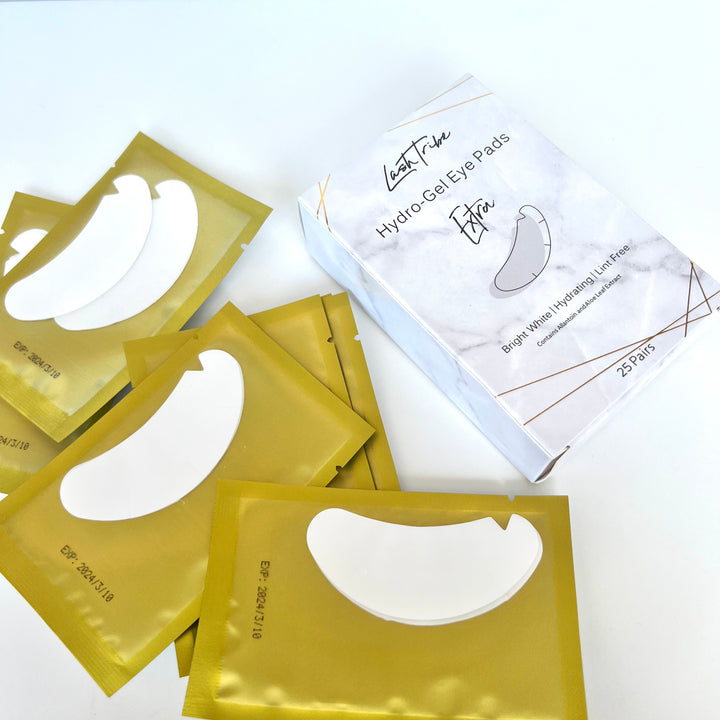 a pack of Lash Tribe Under Eye Gel Pads on a table.