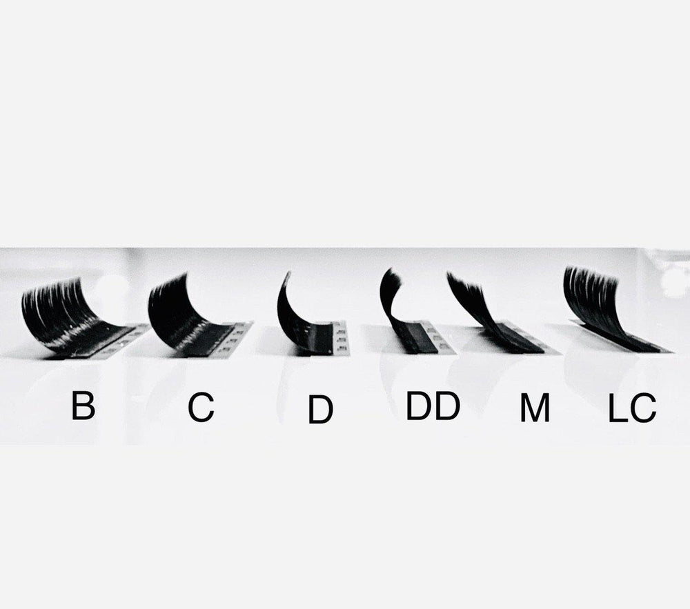 A black and white photo of Lash Tribe's 0.03 Volume Lashes | Full Length Tray | Reduced to clear.