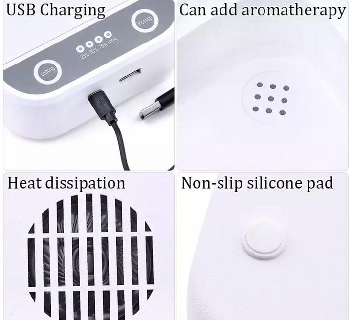A series of pictures showing how to use the Lash Tribe Tweezer and Tile UV Steriliser.